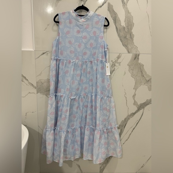 J. MARIE Sleeveless Blue and Pink Maxi Dress NWT - Picture 1 of 7